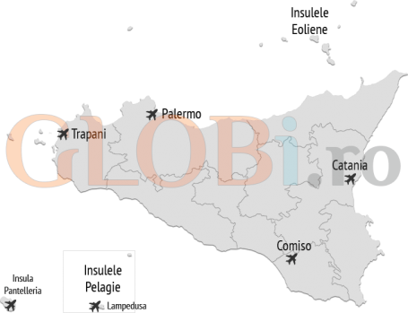 Hartă aeroporturi Sicilia
