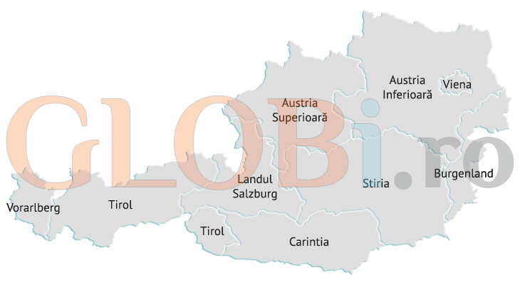 Hartă online a landurilor Austriei