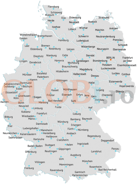 Harta online a orașelor Germaniei