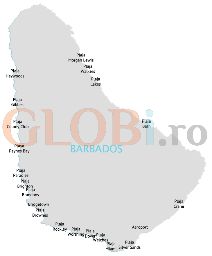 Harta plajelor din Barbados