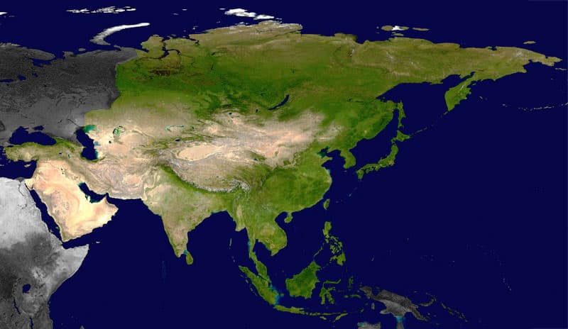 Asia văzută din satelit